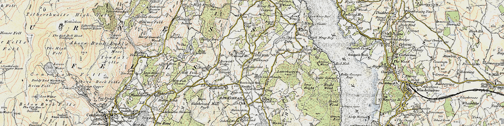 Old map of Blelham Tarn in 1903-1904