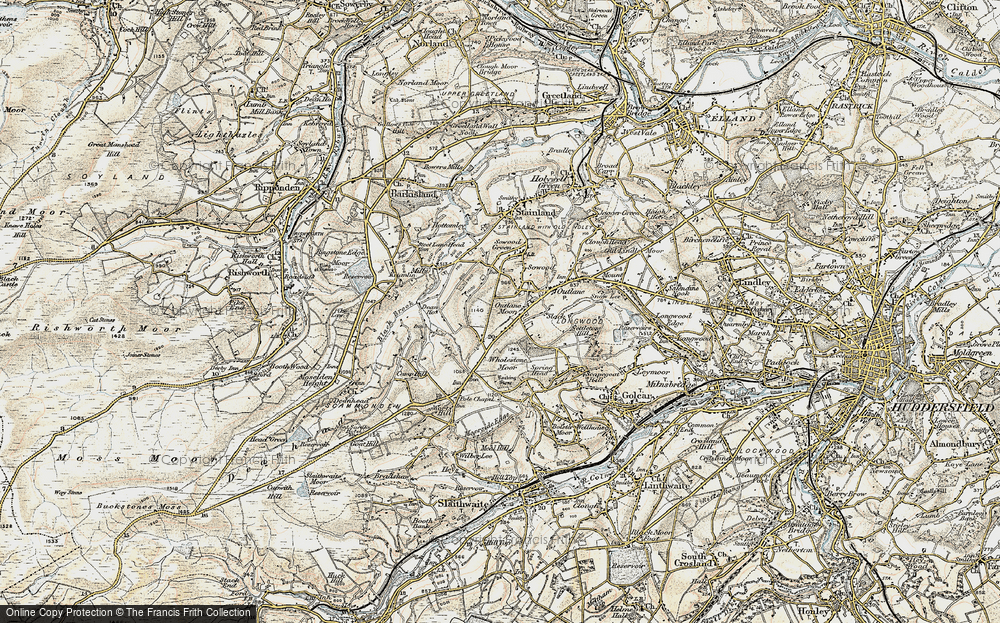 Old Map of Outlane Moor, 1903 in 1903