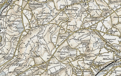 Old map of Wholestone Moor in 1903