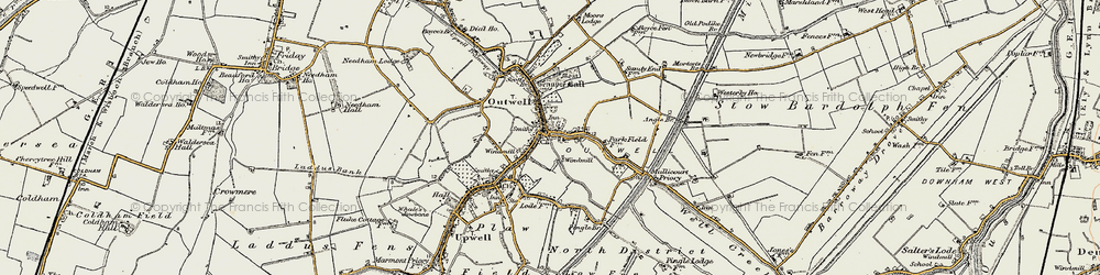 Old map of Outwell in 1901-1902