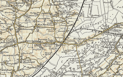 Old map of Outwood in 1898-1900