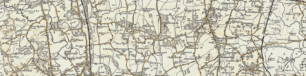 Old map of Outwood in 1898-1902