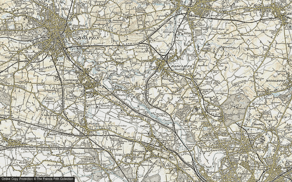 Old Map of Historic Map covering Clifton Country Park in 1903