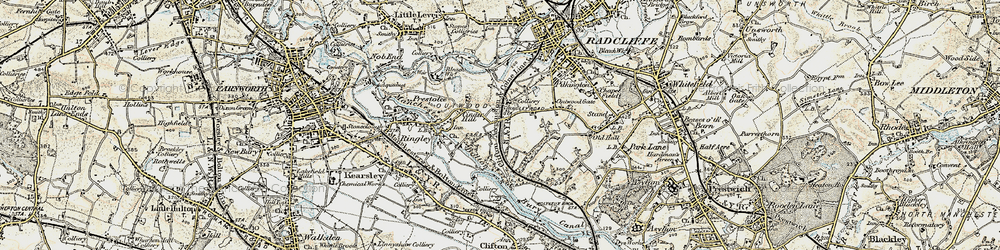 Old map of Outwood in 1903