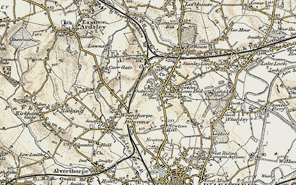 Old map of Outwood in 1903