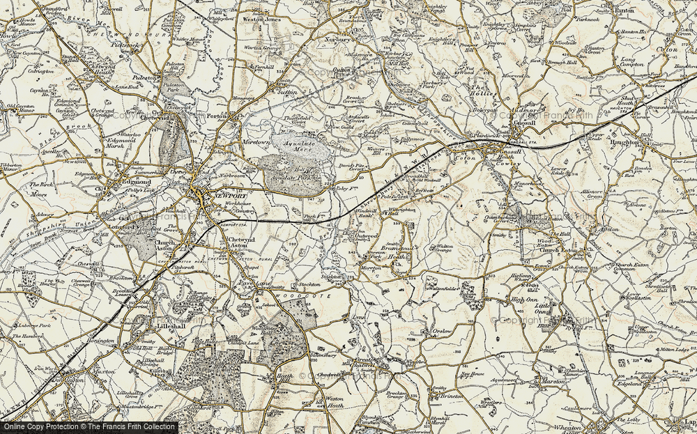 Old Map of Outwoods, 1902 in 1902