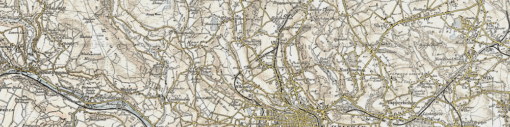 Old map of Ovenden in 1903