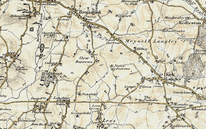 Old map of Over Burrows in 1902