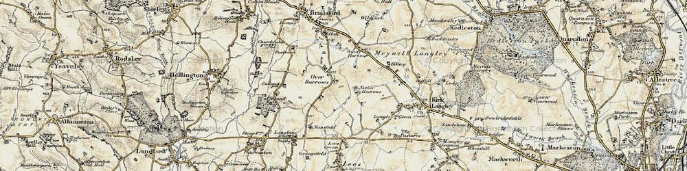 Old map of Over Burrows in 1902