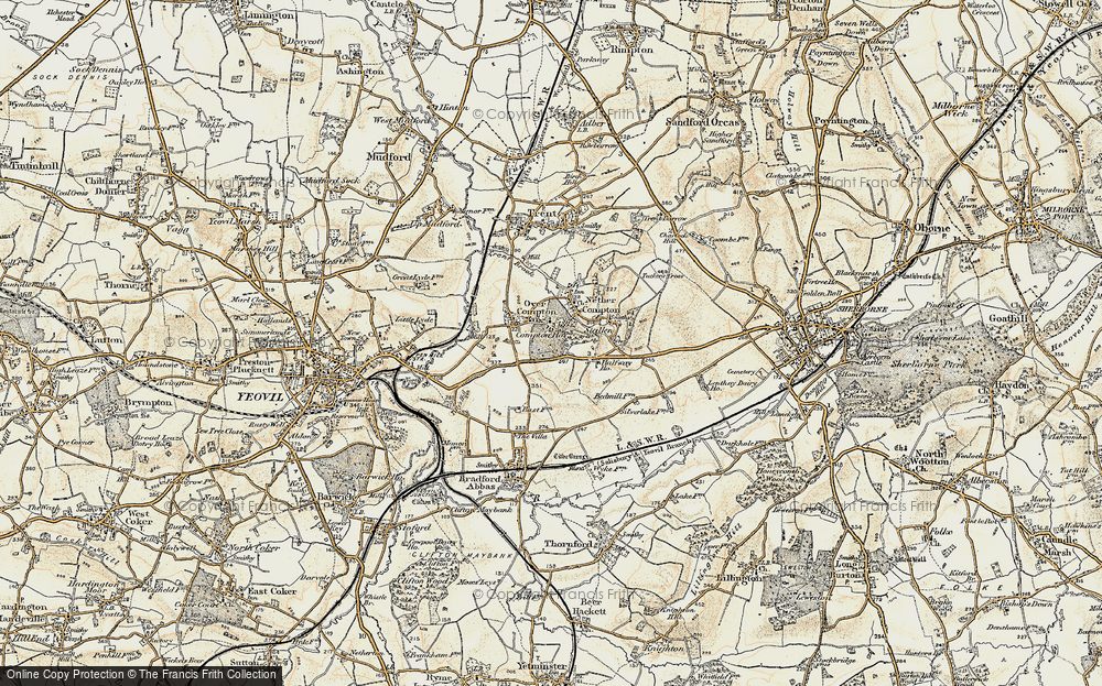 Old Map of Historic Map covering Babylon Hill in 1899