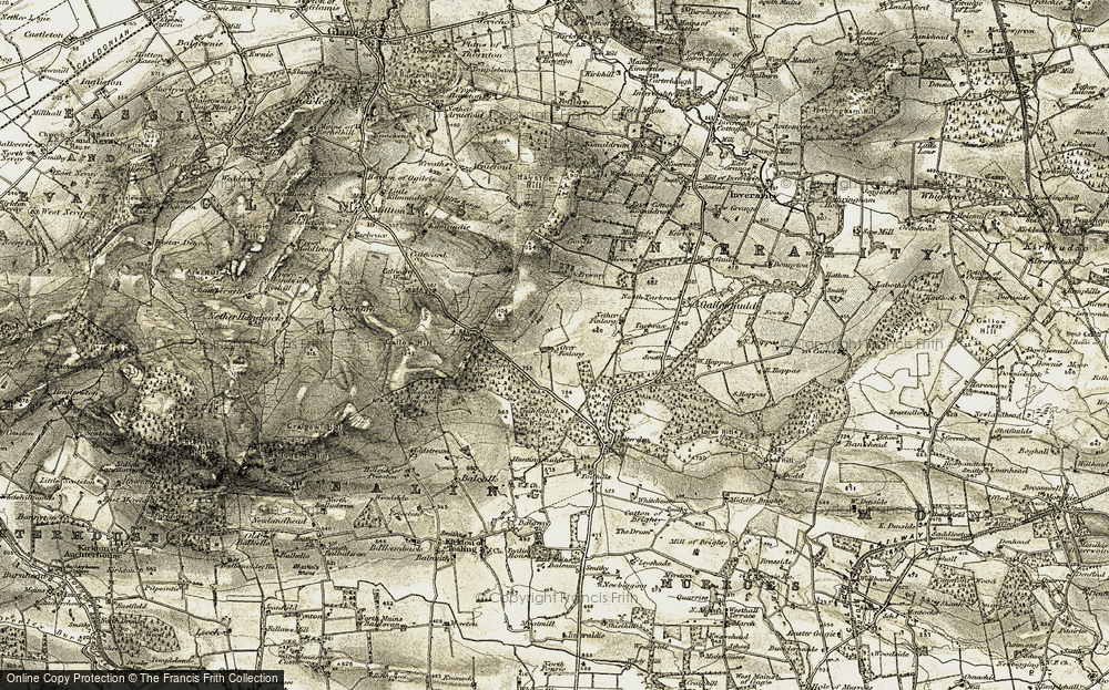 Old Map of Over Finlarg, 1907-1908 in 1907-1908