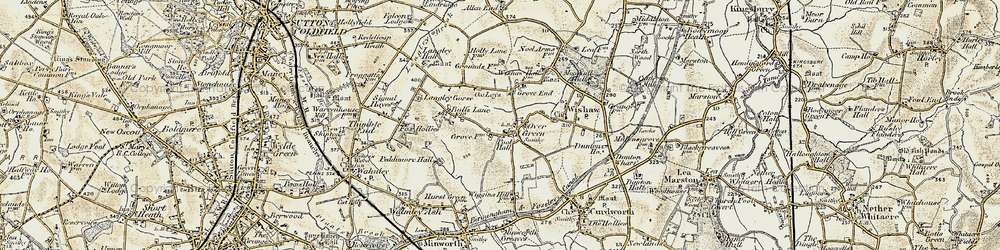 Old map of Over Green in 1901-1902