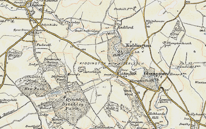 Old map of Over Kiddington in 1898-1899