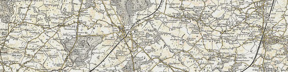 Old map of Over Knutsford in 1902-1903