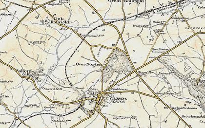 Old map of Over Norton in 1898-1899