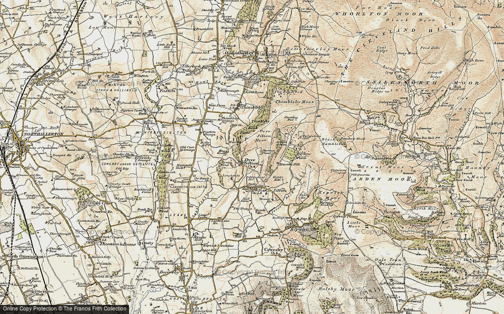 Old Map of Historic Map covering Black Hambleton in 1903-1904