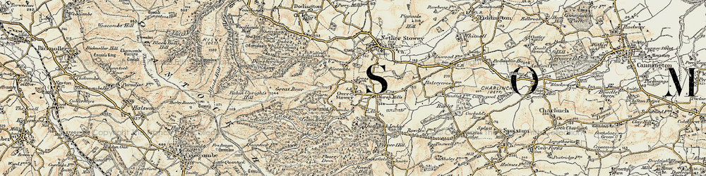 Old map of Over Stowey in 1898-1900