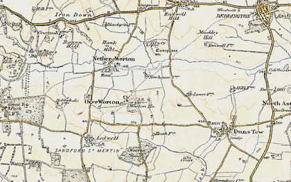 Old map of Over Worton in 1898-1899