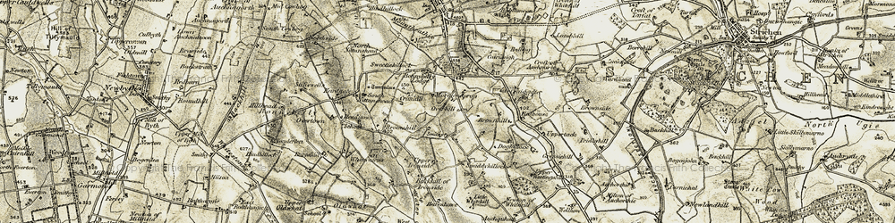 Old map of Affath in 1909-1910