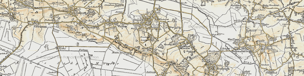Old map of Overleigh in 1898-1900
