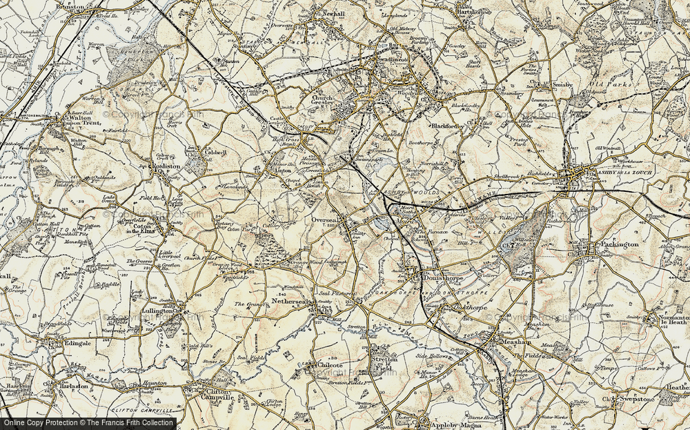 Old Map of Overseal, 1902 in 1902