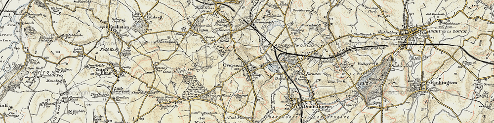 Old map of Overseal in 1902