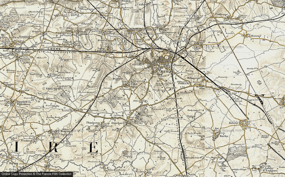 Old Map of Historic Map covering Bilton Fields in 1901