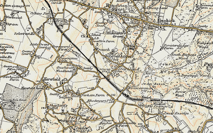 Old map of Oversland in 1897-1898