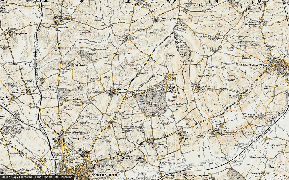 Old Map of Overstone, 1901 in 1901