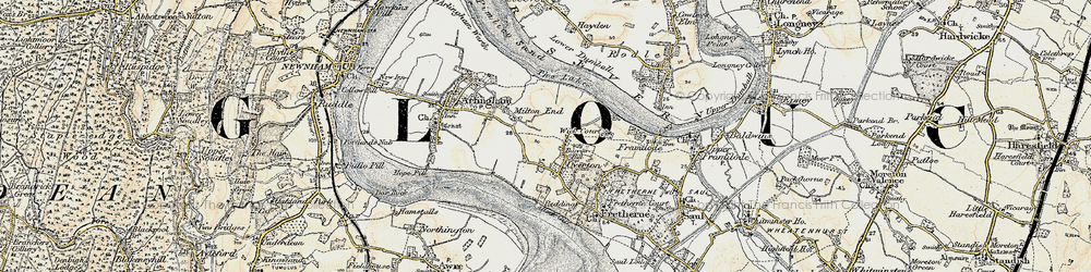 Old map of Overton in 1898-1900