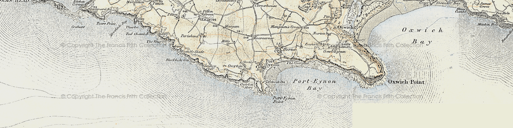 Old map of Overton in 1900-1901