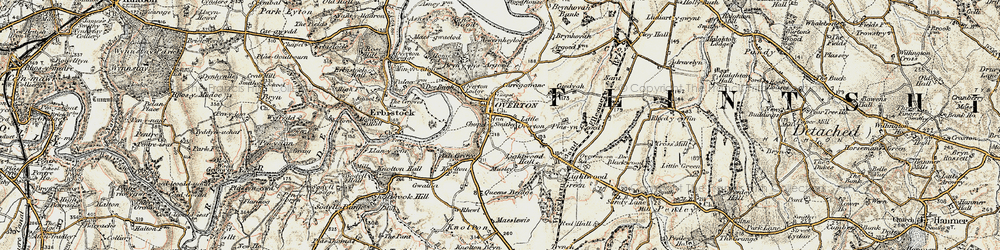 Old map of Overton in 1902