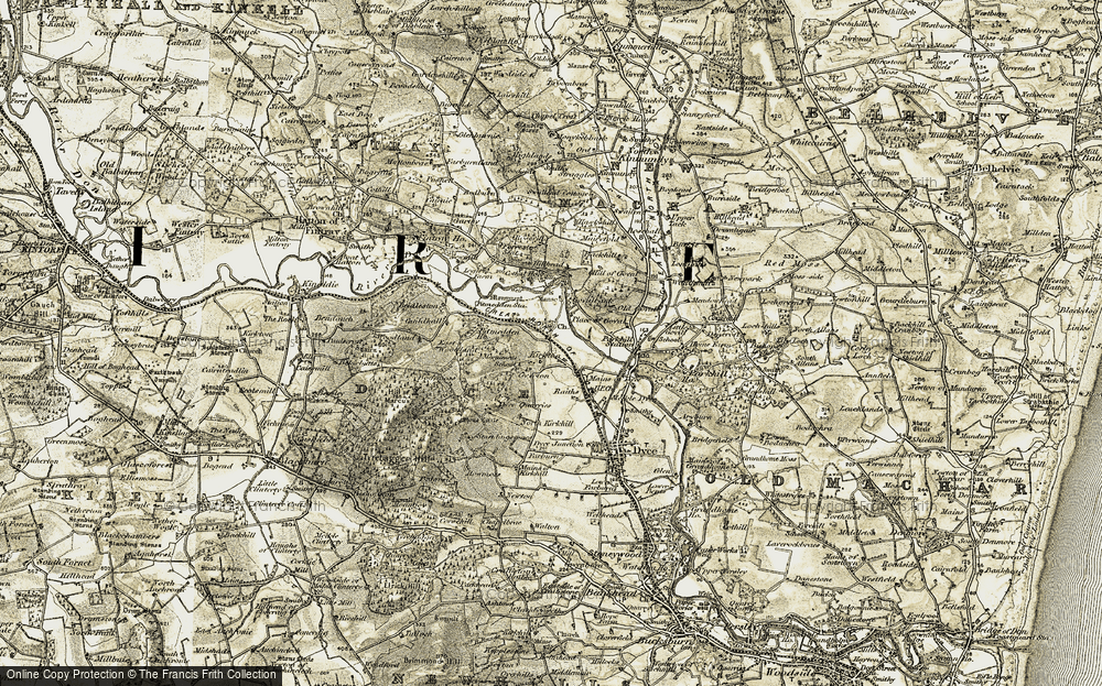 Old Map of Historic Map covering Backhill of Goval in 1909-1910