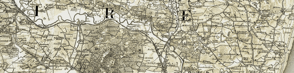 Old map of Woodlands in 1909-1910