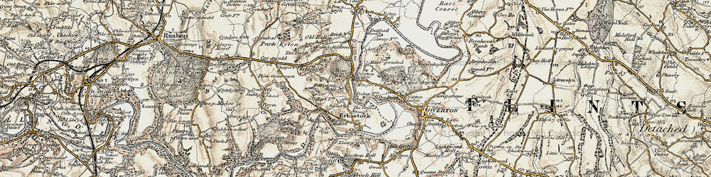 Old map of Min-yr-afon in 1902