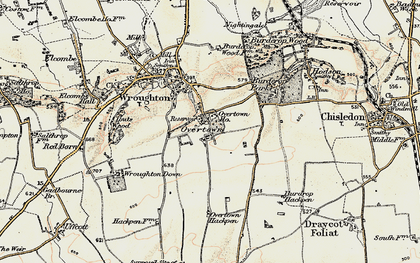 Old map of Burderop Hackpen in 1897-1899