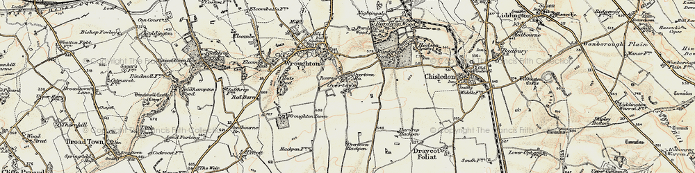 Old map of Burderop Hackpen in 1897-1899