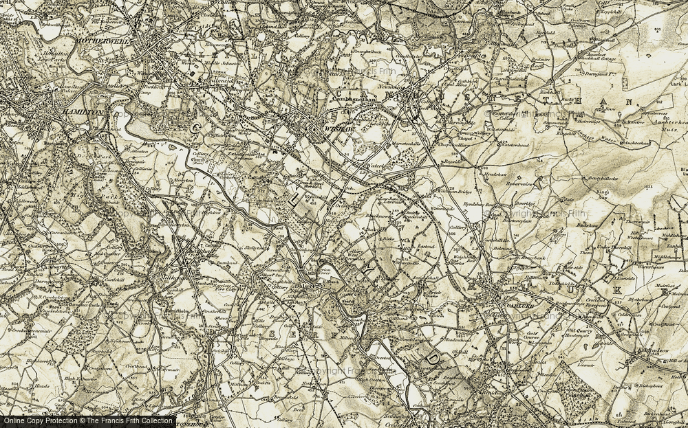 Old Map of Historic Map covering Brownlee Ho in 1904-1905