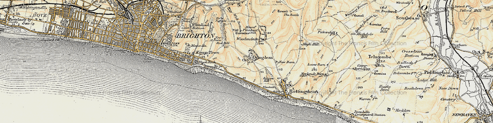 Old map of Ovingdean in 1898
