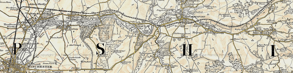 Old map of Ovington in 1897-1900