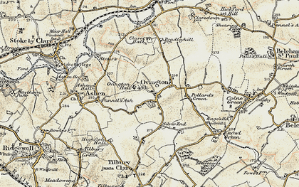 Old map of Ovington in 1898-1901