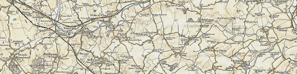 Old map of Ovington in 1898-1901