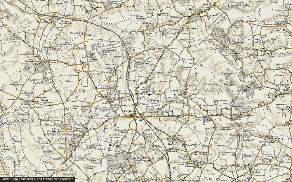Old Map of Ovington, 1901-1902 in 1901-1902