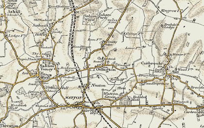 Old map of Ovington in 1901-1902
