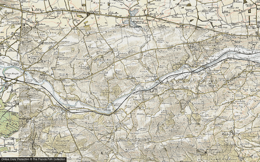 Old Map of Historic Map covering Bearl in 1901-1904