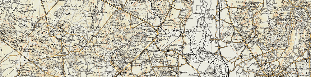 Old map of Ower in 1897-1909
