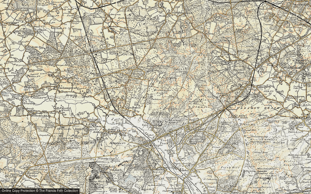 Old Map of Historic Map covering Windsor Ride in 1897-1909