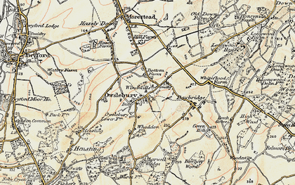 Old map of Owslebury in 1897-1900