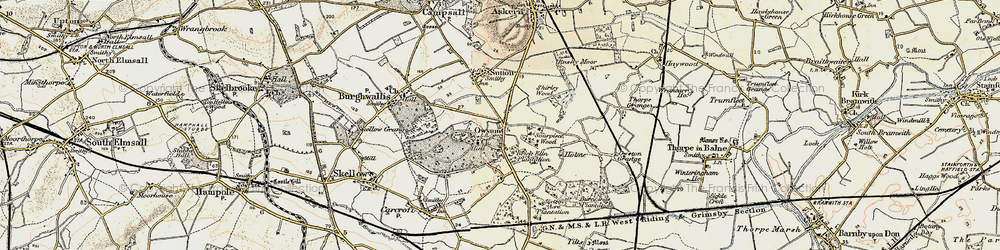 Old map of Owston in 1903