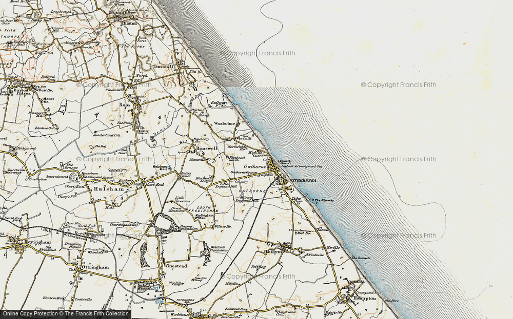 Old Map of Owthorne, 1903-1908 in 1903-1908